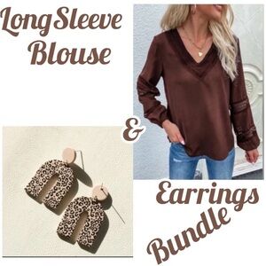 VNECK TOP & EARRINGS BUNDLE